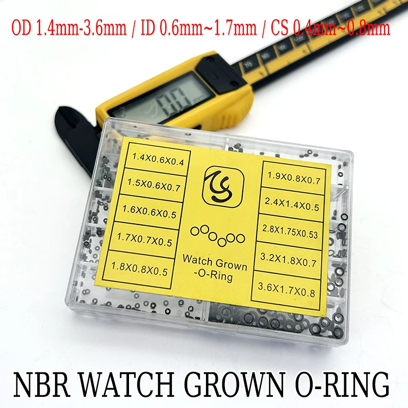 

Черный комплект уплотнительных колец для часов NBR, нитриловые водонепроницаемые износостойкие кольца, наружный диаметр 1,4 мм ~ 3,6 мм для уплотнений и ремонта часов