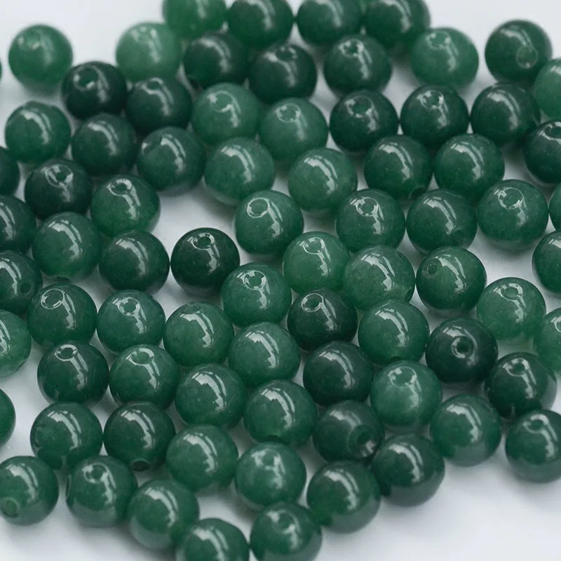 Natural handcarved green jade beads DIY 100% real green jade bracelets beads accessories jade gift bead bangle bracelets 5-13mm