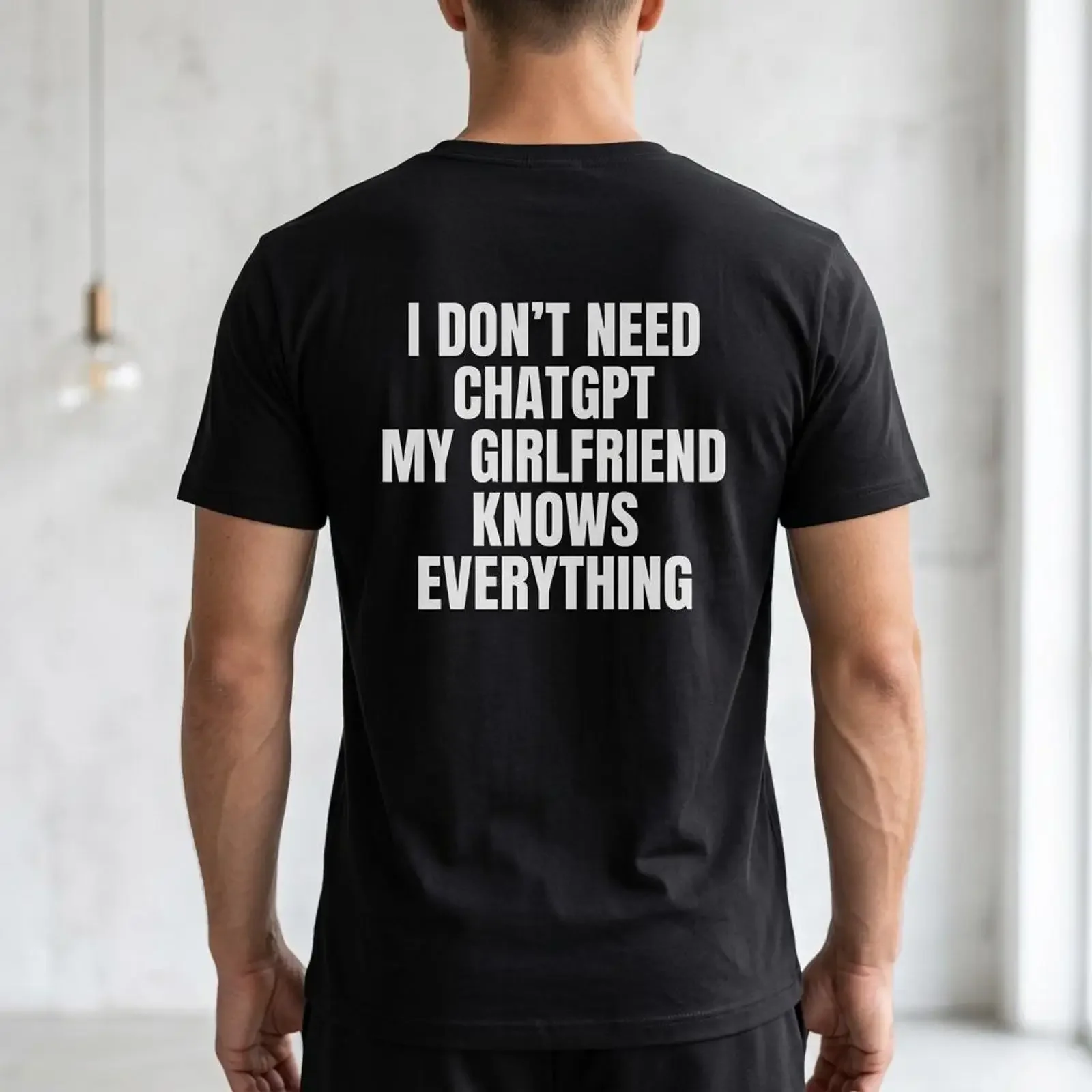 I Dont Need ChatGPT My Girlfriend Knows Everything T Shirt Funny Relationship Meme vintage Washed graphic Slightly
