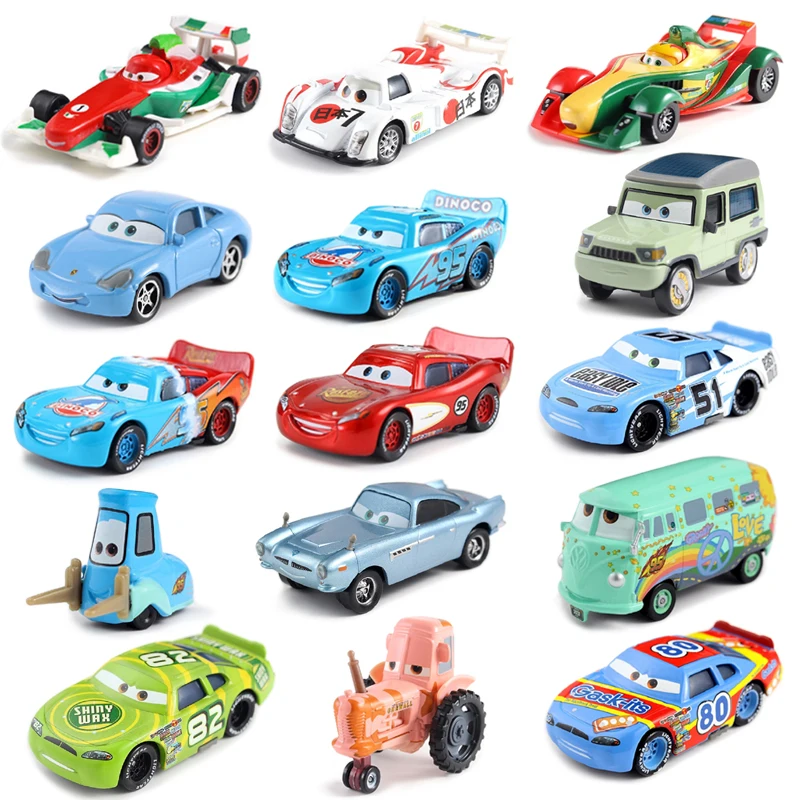 Voiture jouet Disney Pixar, modèle en métal moulé sous pression 1:55, flash McQueen, sherff Storm Jackson, cadeau d\'anniversaire pour enfants, 23