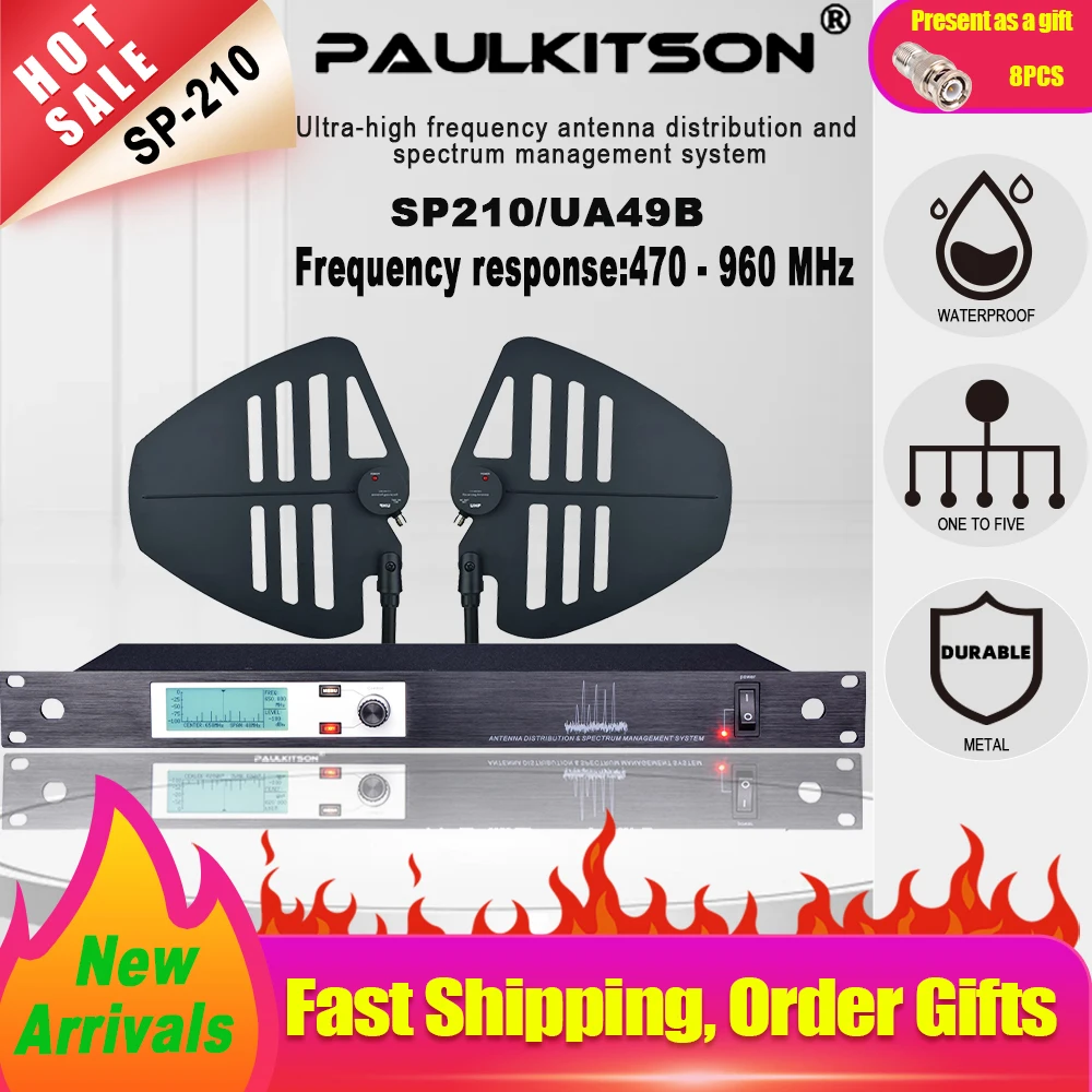 Paulkitson SP210/UA49B UHF Antenna Distribution System with Spectrum Management System RF Splitter Microphone Antenna Combiner