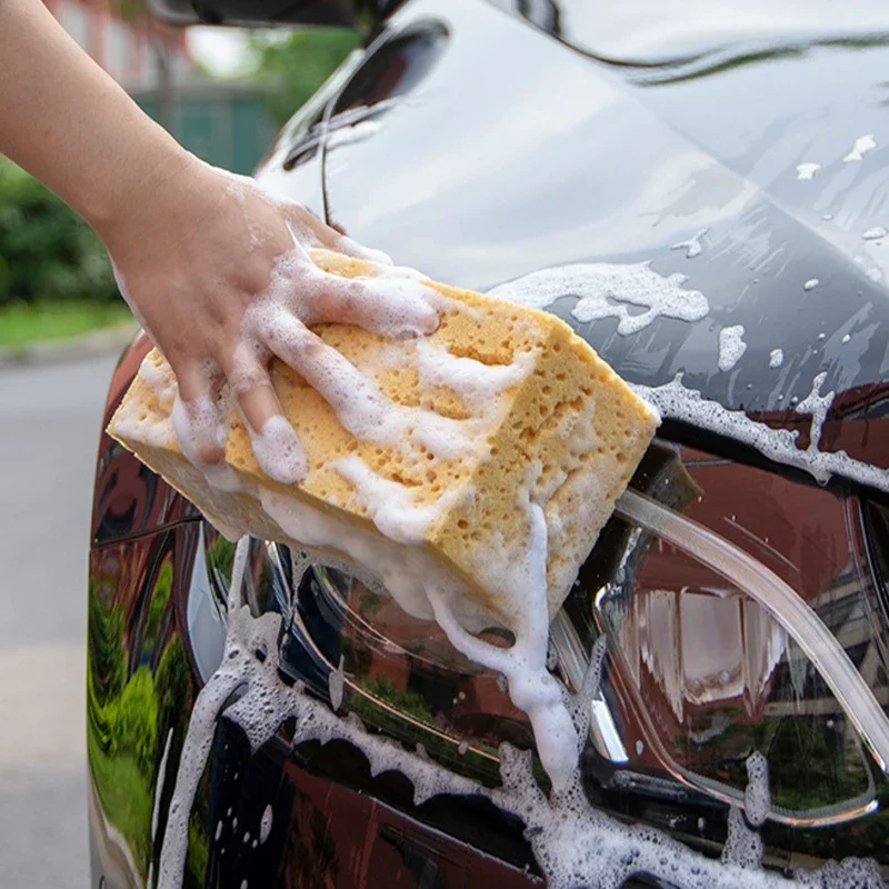 

Yellow Car Wash Sponge Super Absorbent Extra Large Honeycomb Coral Cleaning Sponge Block Car Cleaning Tools Car Accessories
