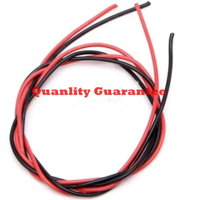 2M/Lot 16 14 12 10 AWG Gauge Wire For RC Black Red 1 Meter Each Flexible Silicone Stranded Copper Electronic Wire