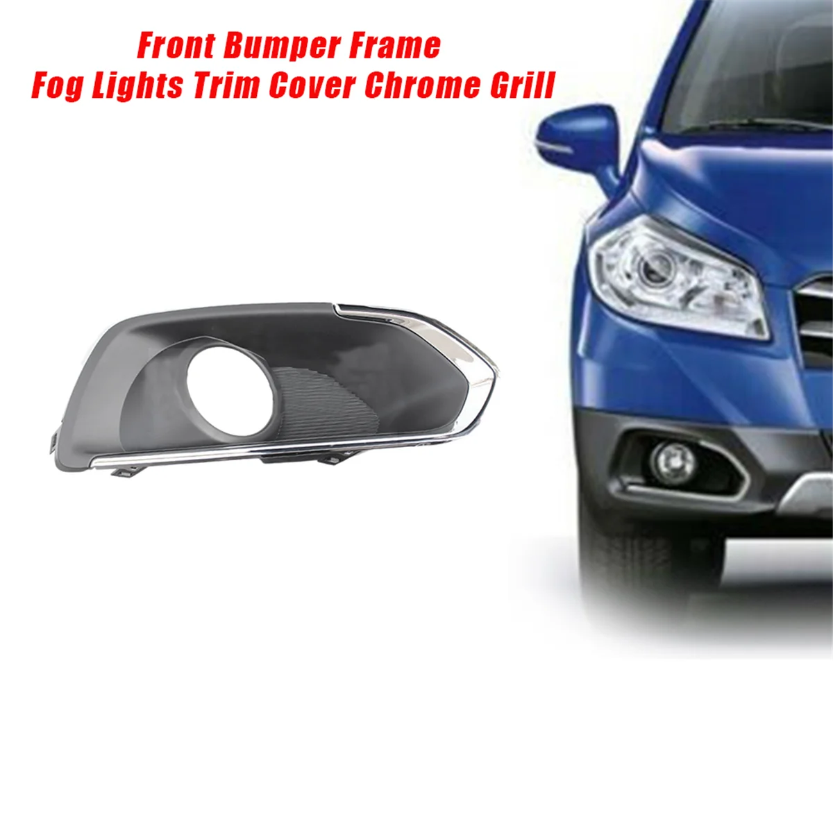 Right Front Bumper Fog Lights Trim Cover Grill Frame for Suzuki SX4 S-Cross 2013-2016 Fog Lamp Hood Chrome Decorative