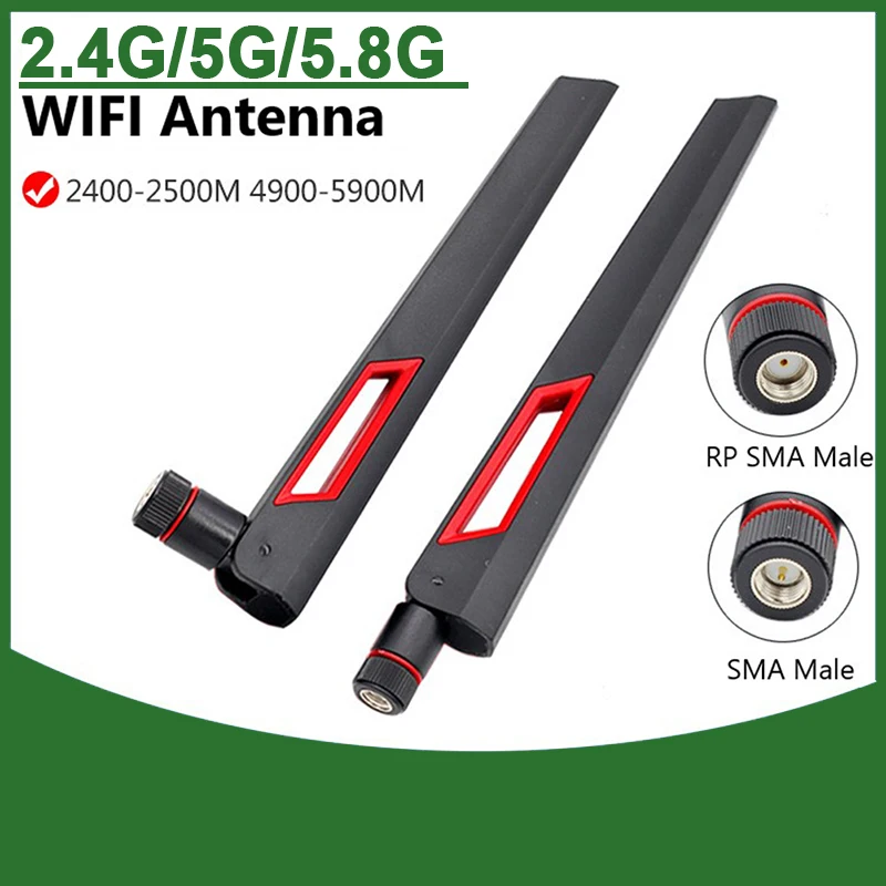 12dbi Wifi Antenne 2,4 GHz 5,8 GHz 50W sma männlich Universal Antenne Verstärker Wlan Router Signal Booster große Reichweite für PC Digital TV