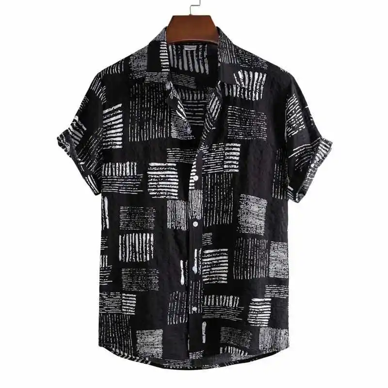 

Мужская повседневная одежда с цветочным принтом European Sle ort Sve irt Slim Fit, защита от солнца, хлопковая молодежная модная одежда для путешествий Ice Sens...