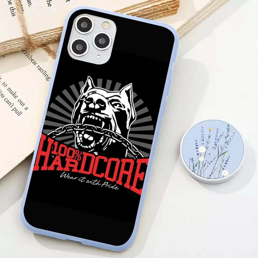 100 Hardcore Dog To The Bone Phone Case For IPhone 14 11 12 13 Mini Pro Xs Max 8 7 6 6S Plus X XR Solid Candy Color Case