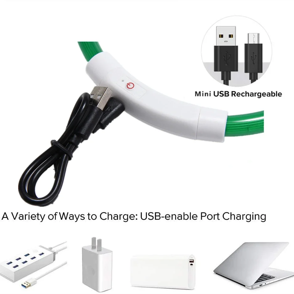 مستلزمات الحيوانات الأليفة طوق بكلاب طوق مصباح ليد طوق بكلاب USB قابلة للشحن طوق الحيوانات الأليفة في الهواء الطلق الكلب المشي منع فقدان طوق الحيوانات الأليفة