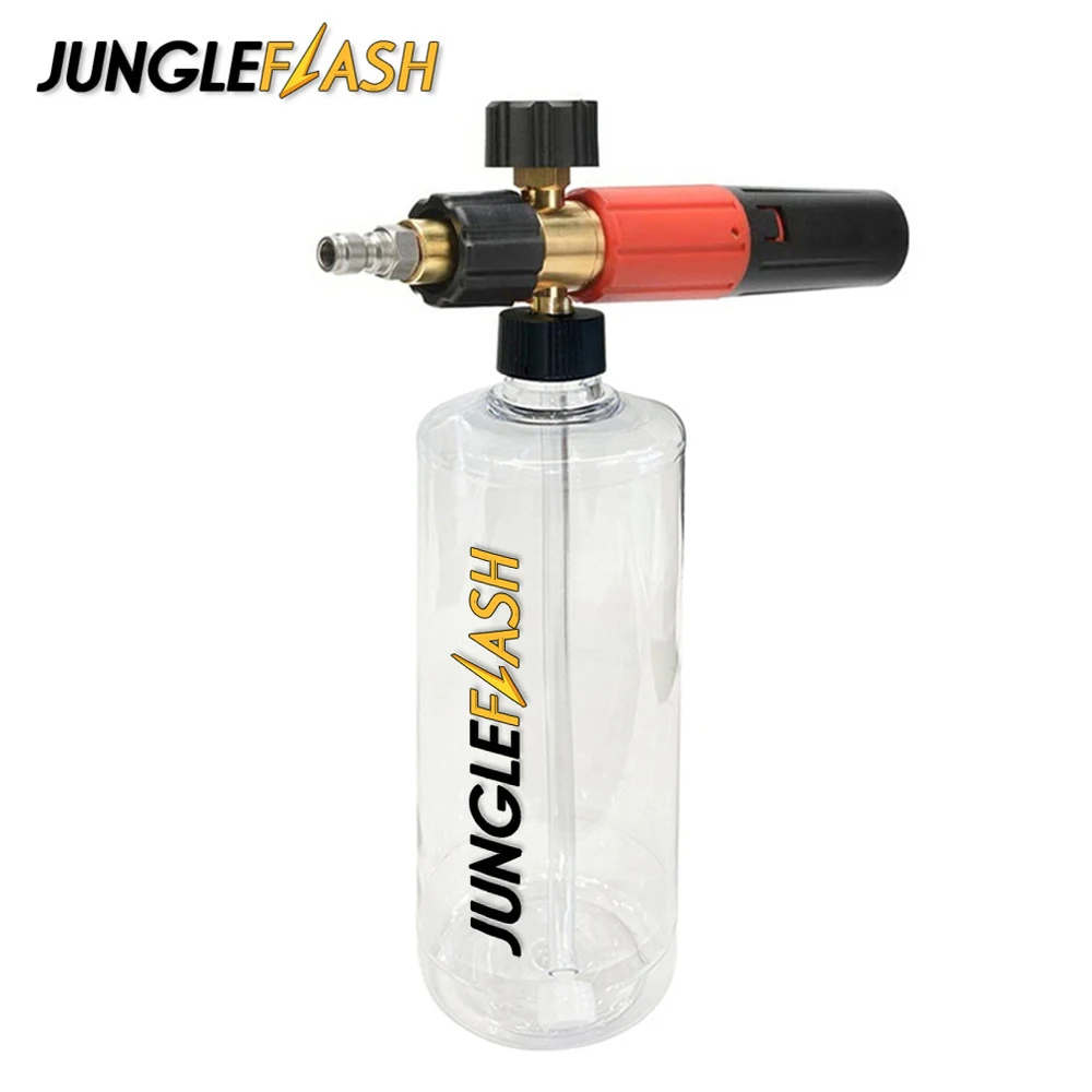 JUNGLEFLASH 1L Sonw Foam Gun 1/4 Quick Connect Foam Lance with G1/4” Quick Connection Fitting Foam Cannon for Karcher K2 - K7