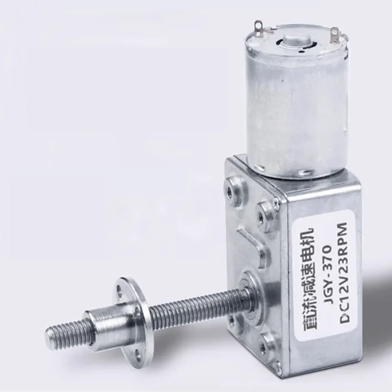 

25KG JGY370 M6 Flanged Threaded Screw Shaft Worm Gear DC Reduction Motor 12v24v6v Forward and Reverse PWM Speed Regulation