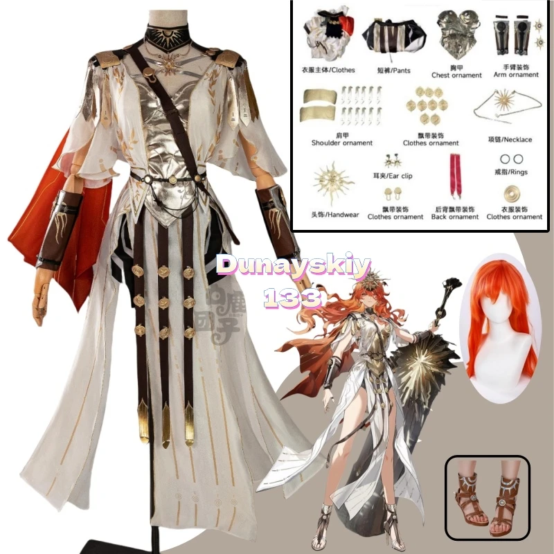 

Women Girls Wuthering Waves Augusta Cosplay Full Set With Wig Outfit Headwear Ear Clips Neckwear Props Rinascita Carnival