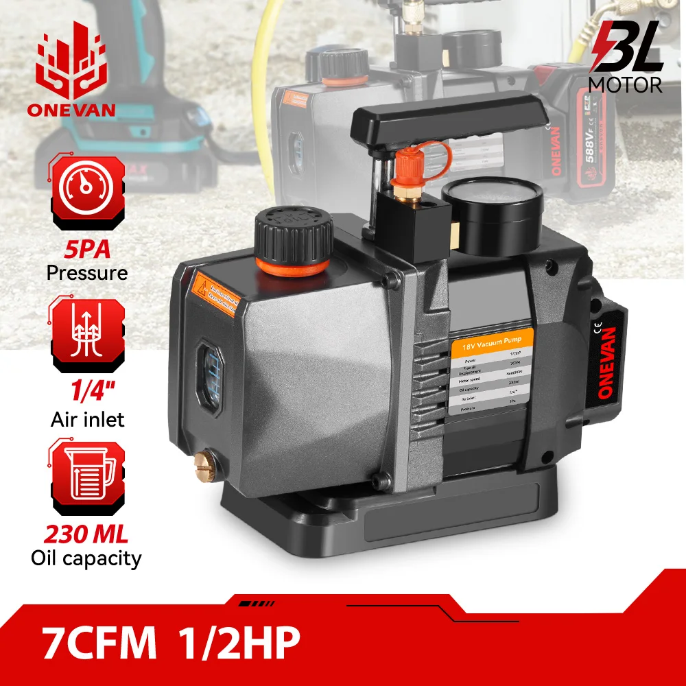 Brushless 1/2HP Refrigeration Vacuum Pump 7CFM 5PA Cordless Vacuum Pump Car Household Air Conditioning For Makita 18V Battery