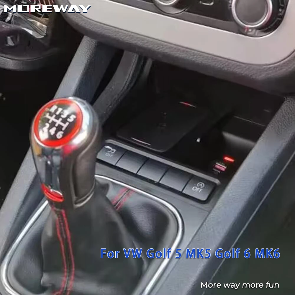 

Moreway Car wireless charging Pad For Volkswagen Golf 6 MK6 Scirocco Sagitar Golf 5 MK5 2008-2013 phone charger Holder interior