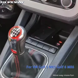 Moreway Car wireless charging Pad For Volkswagen Golf 6 MK6 Scirocco Sagitar Golf 5 MK5 2008-2013 phone charger Holder interior