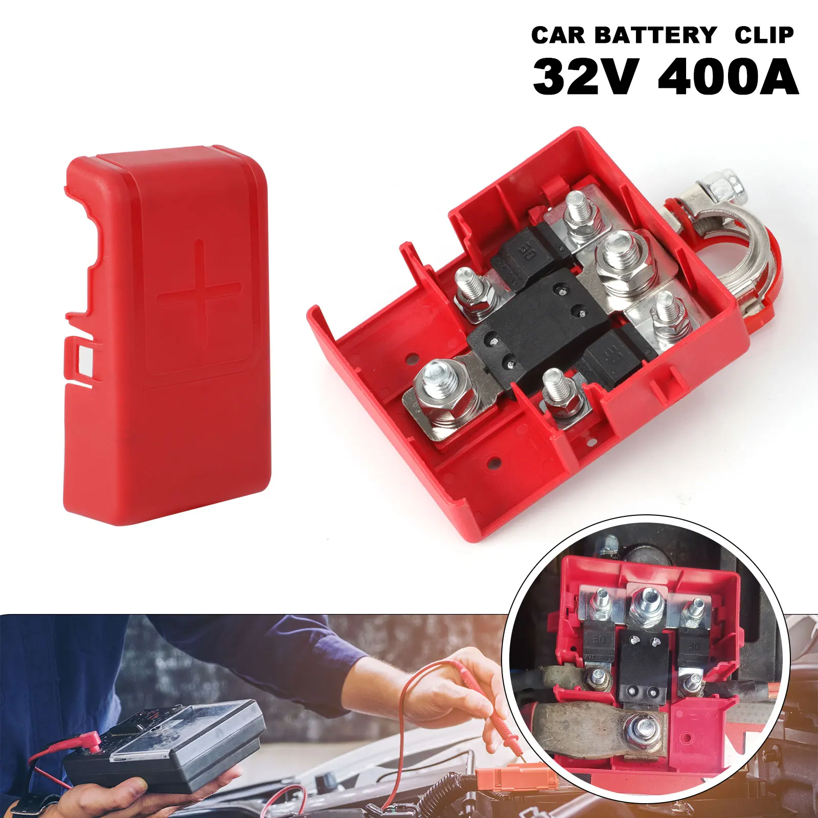 32V 400A New Car Quick Release Fused Battery Lug Distribution Terminal Clamp Connectors For Renault Master Opel Movano 1998-2010