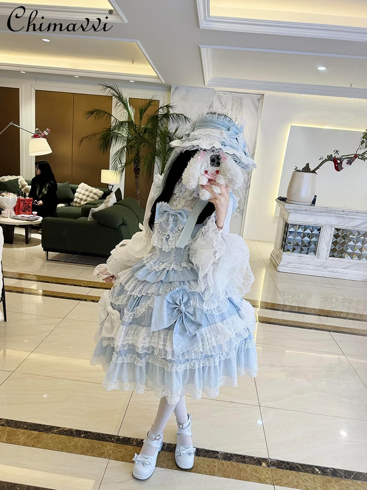 

Super Fairy Sweet Girl Suspender JSK Dress Princess Dress Cute Lolita Flower Wedding Birthday Party Elegant Dresses and Shirt