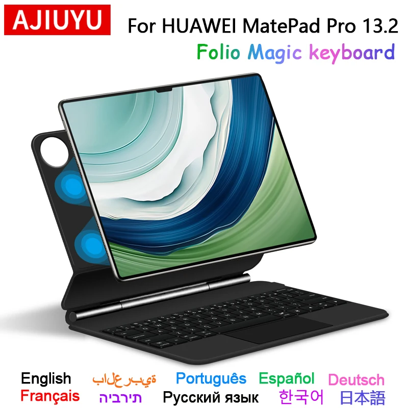 

AJIUYU Backlight Touchpad Magic Keyboard For HUAWEI MatePad Pro 13.2 inch 2023 PCE-W30 W40 Magnetic Smart Case Wireless Keyboard