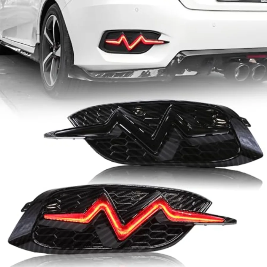 

LED Rear Bumper Light For 2016-2021 10th Gen Honda Civic LX EX Touring Sedan Tail Bumper Break and Fog Lights With Dynamic Sequ