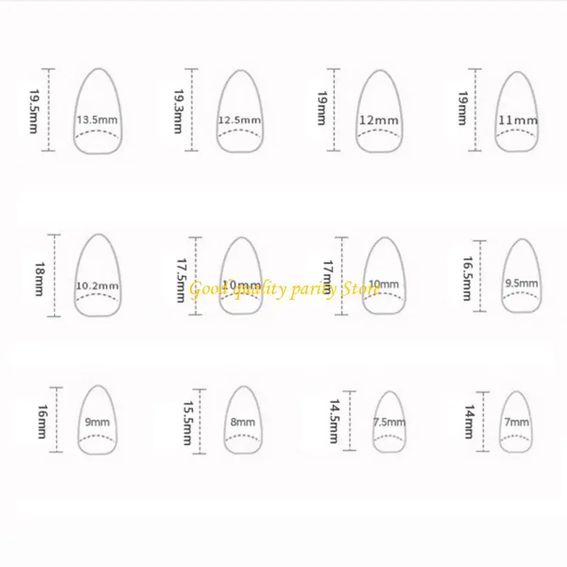 M4YA – faux ongles à pression, pointes françaises, paillettes, colle, 12 tailles