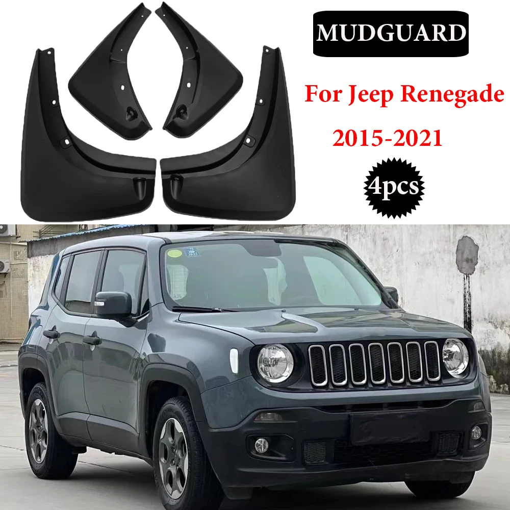 

4Pcs Car Mudflaps Splash Guards Mud Flap Mudguards Fender Cover for Jeep Renegade 2016 - 2022 Accessories