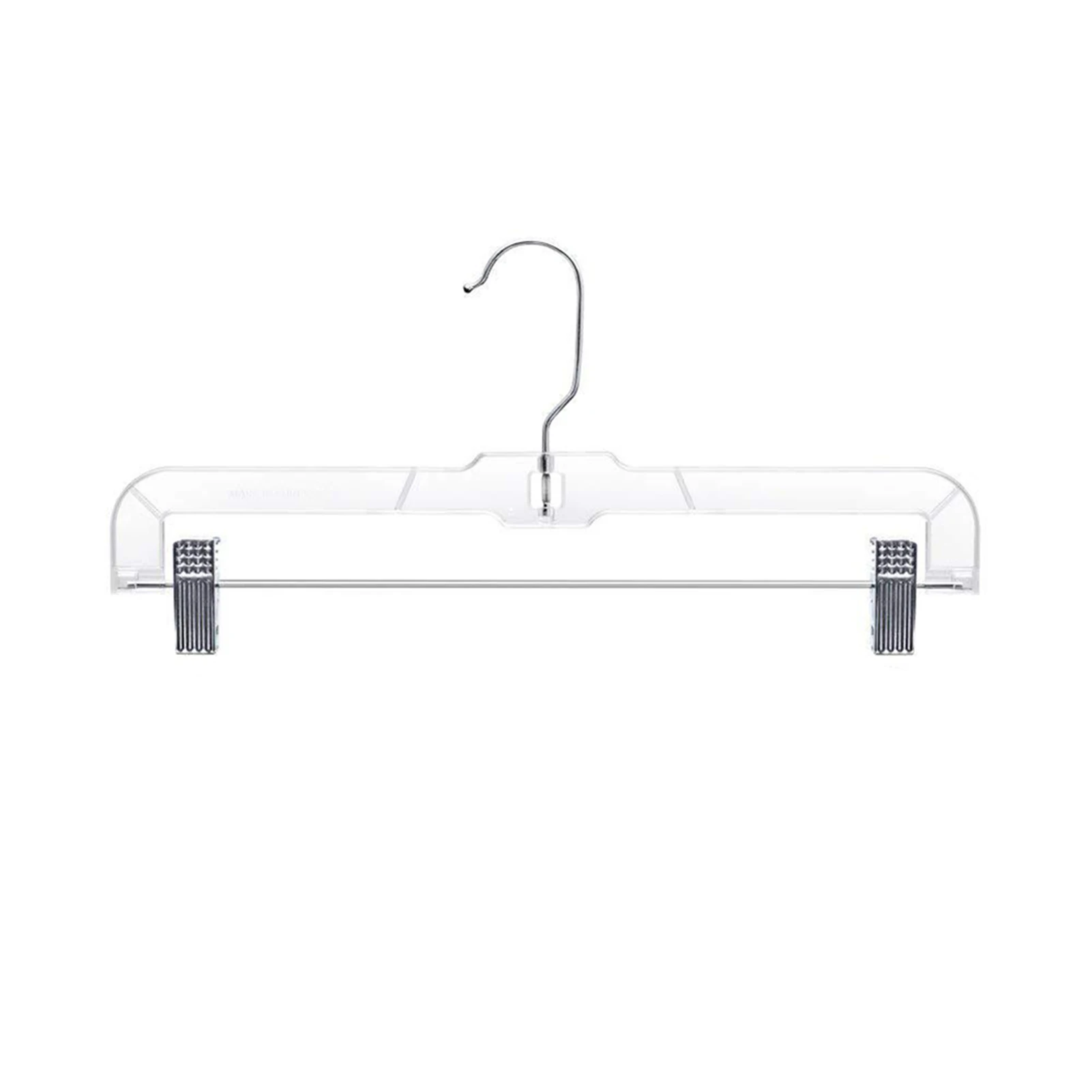 Swivel Trouser Hanger With Adjustable Clips Non-slip Clear Plastic Skirt Hangers Household Non-slip Hangers Clothes Organizer