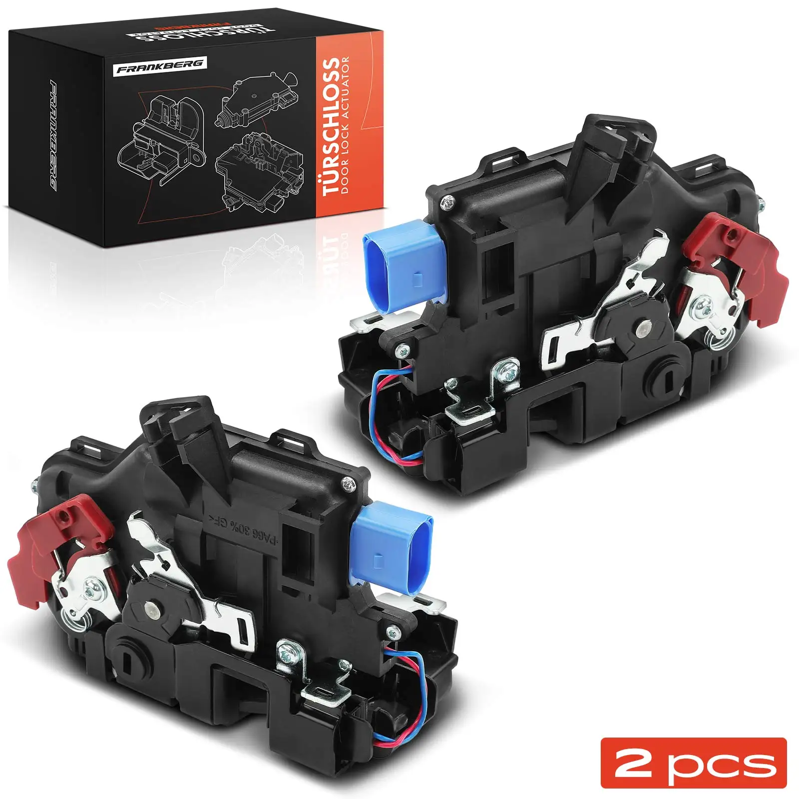 Frankberg 2x Achterdeurslot voor VW Golf Plus V VI Variant Jetta IV Touareg Touran Seat Toledo III Skoda 7L0839016D 7L0839015A