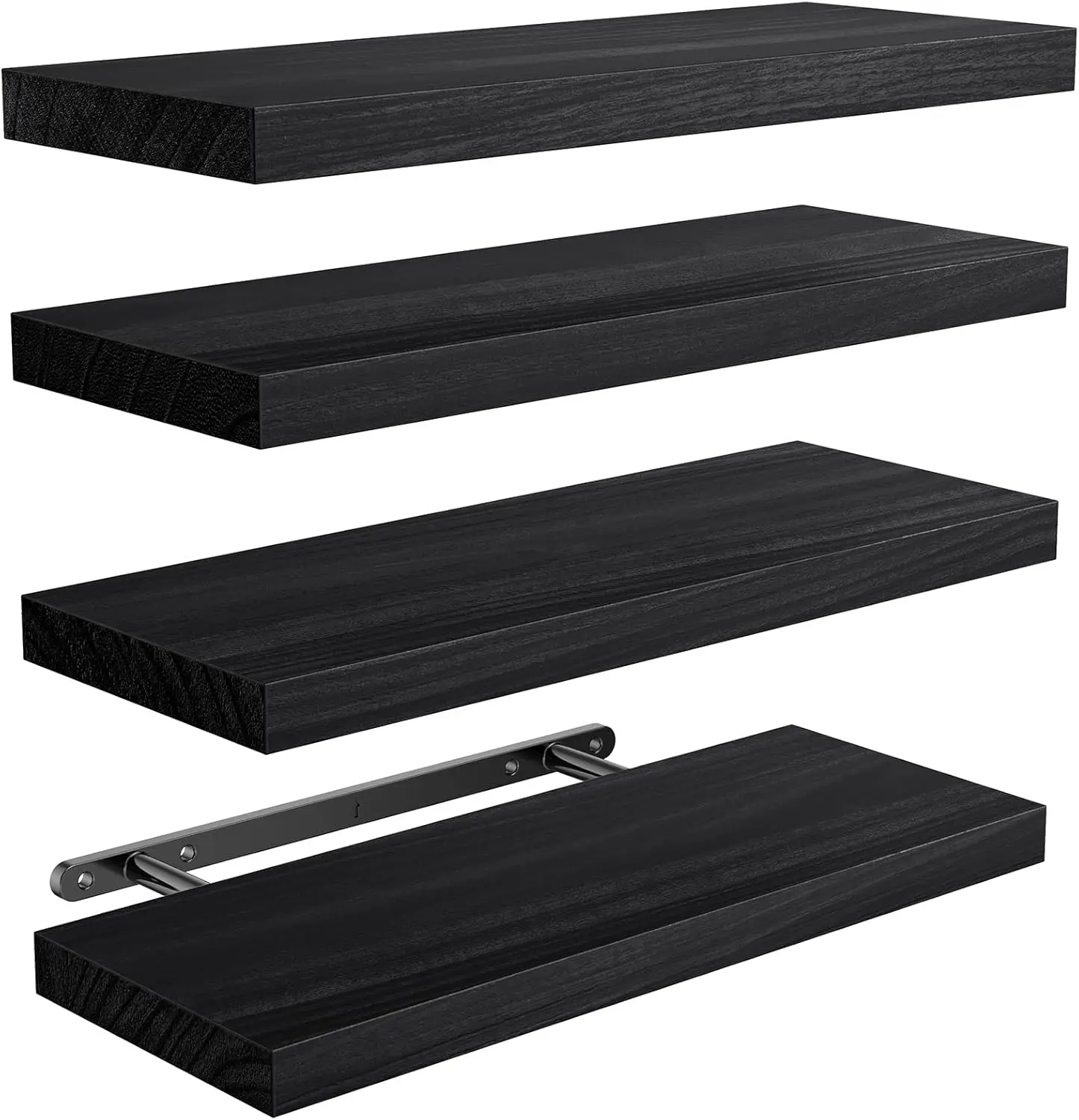 

Floating Shelves, Paulownia Wood Wall Shelves for Bath/Living Rm/Bed/Kit/Home Off, Natural Wood Floating Shelf for...