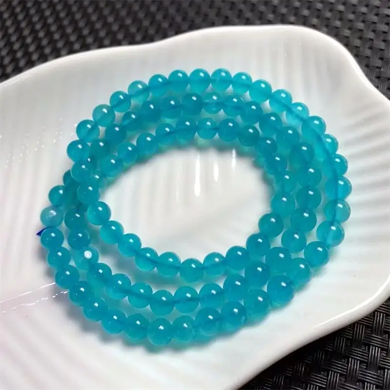 6.3MM Natural Amazonite Triple Circle Bracelet Men Handmade Stretch Rope Luxury Jewelry Energy Healing Gift 1PCS