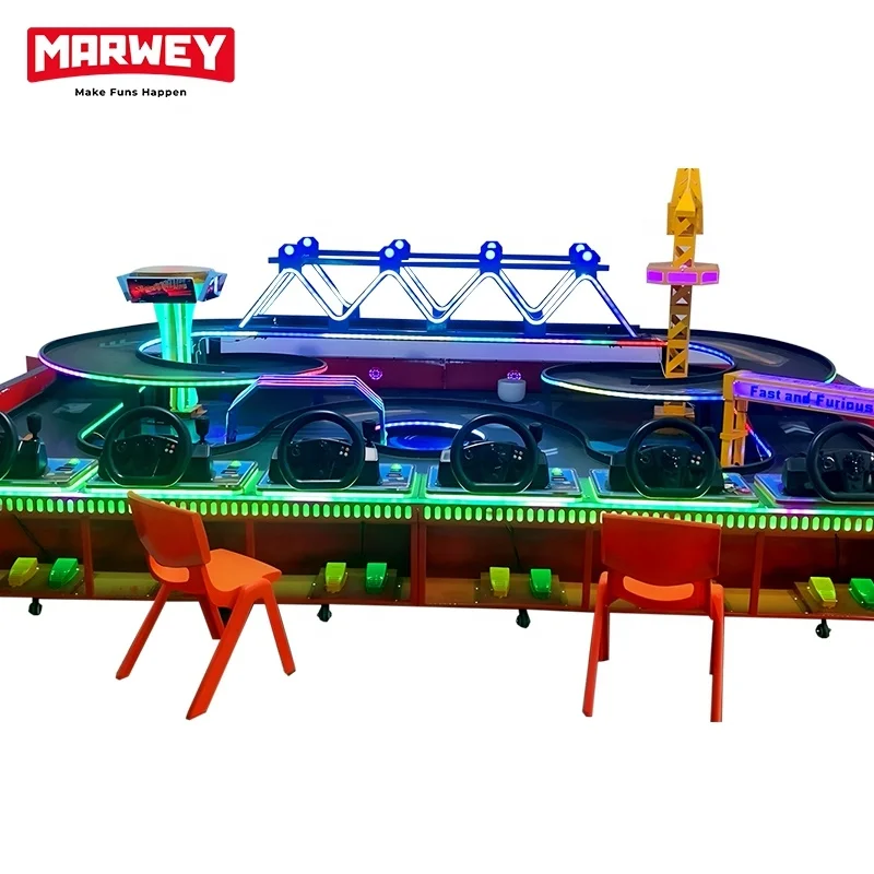 New Arrival Indoor Game Booth Children Track Remote Control Car Race Machine 6 Players Wild Ride Competitive Racing Machine