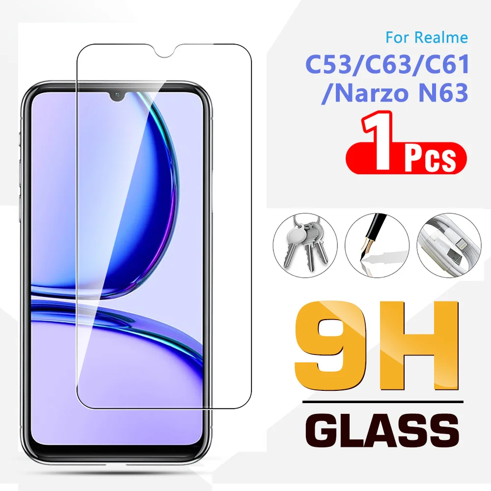 For Realme C53 Protective glass on realmeC53 realmeC63 Narzo N63 For realme C63 C61 NarzoN63 Screen protector tempered film