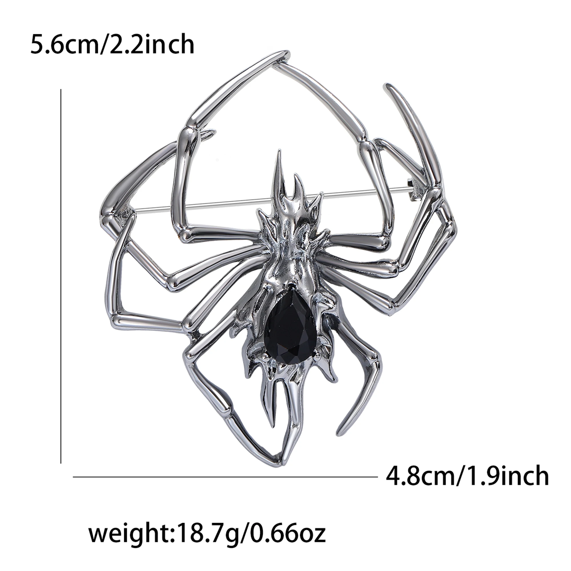 Beaut&Berry Halloween Crystal Spider Brooches for Women Unisex Insect Pins Casual Party Accessories New Gifts Friends Decoration