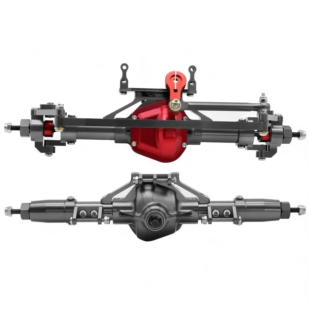 Metal CNC Front Rear Axle with Servo Base for 1/10 RC Rock Crawler Car Axial SCX10 RC4WD D90 Upgrade Parts
