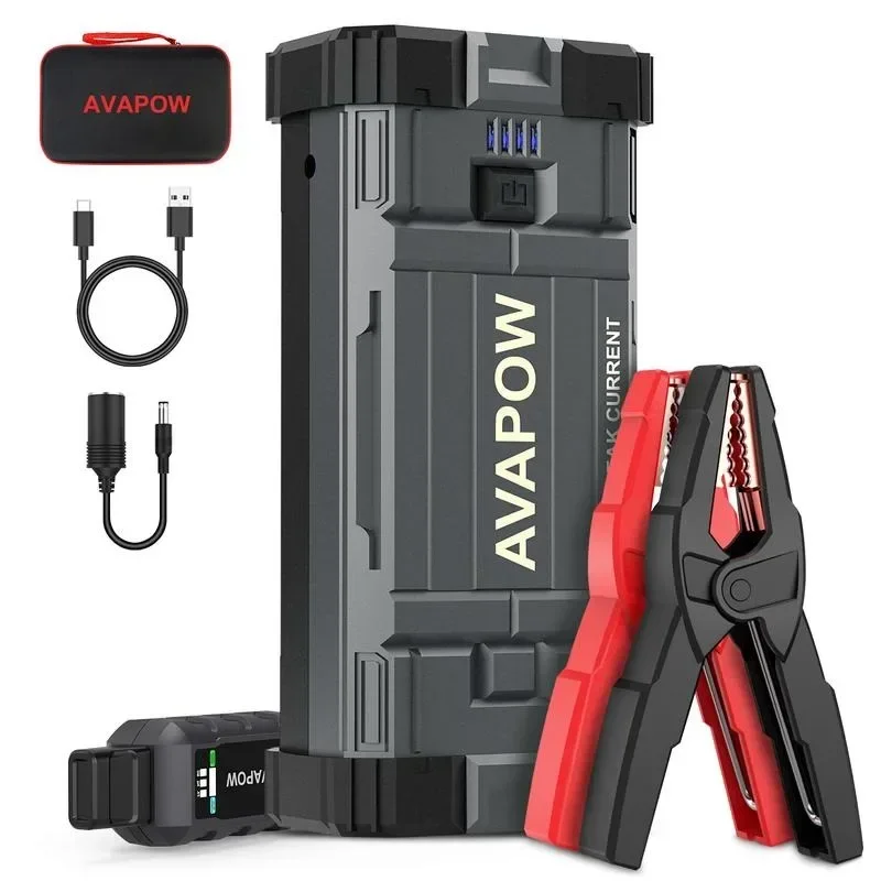 AVAPOW 3000A Peak Jump Starter 12V Lithium Jump Charger Pack Box Accessories Rechargeable Device Phone Smartphone