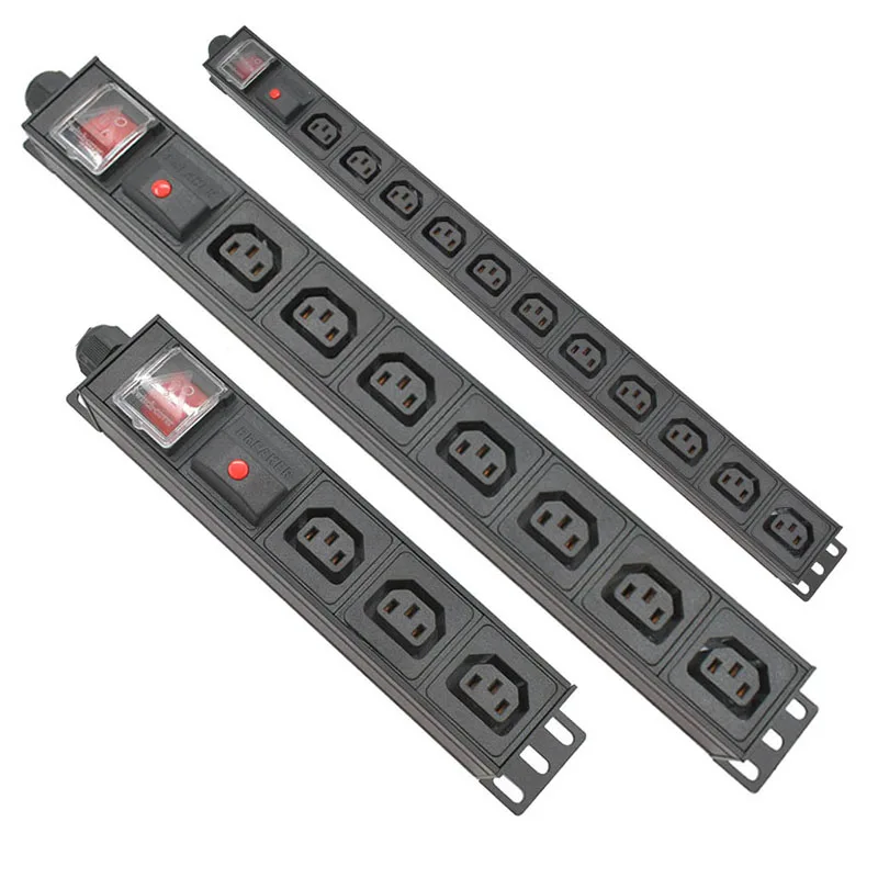 PDU power strip C13 socket with overload protection 2M line Adapting plug C14/C20/EU/US/UK/AU/Small South Africa/Israel plug