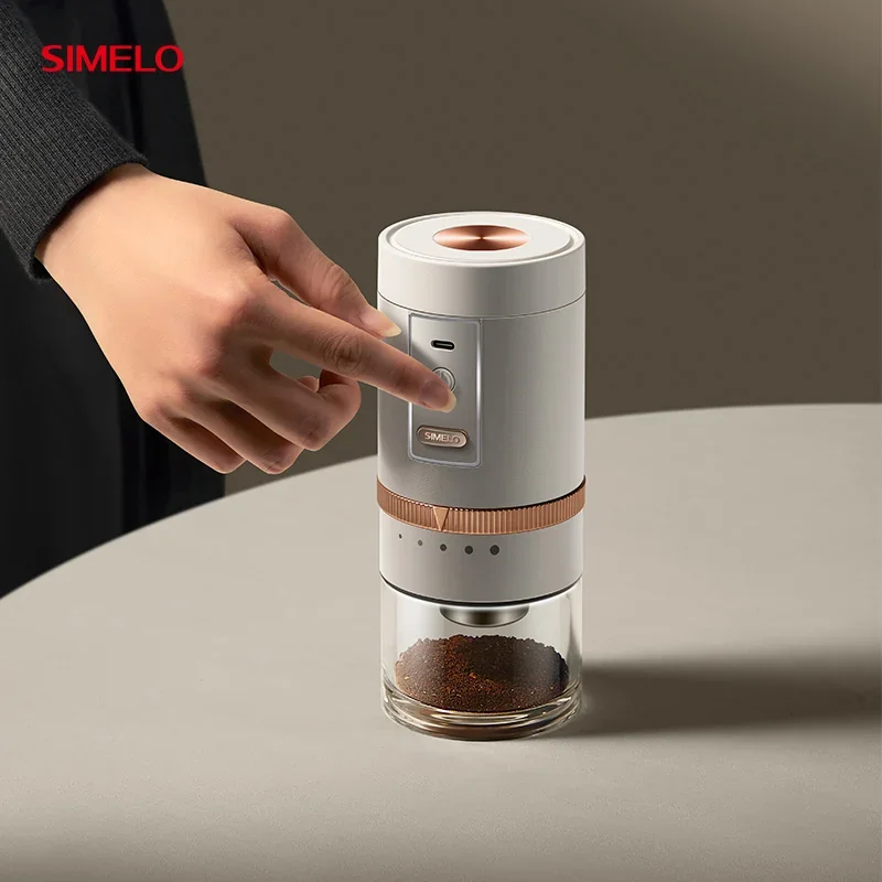 SIMELO PLUS Superior Quality Portable Travel Rechargeable All Electric Wireless Adjustable Gear Coffee Grinder Bean Grinder