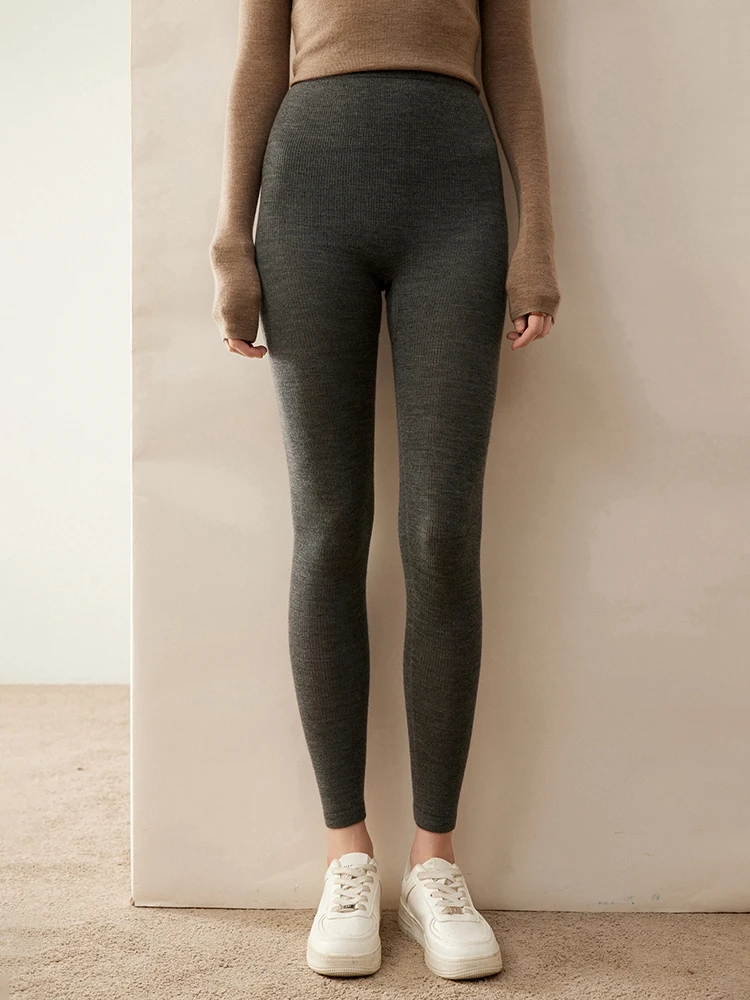 High Quality Women 100% Cashmere Legging Basic Soft elastic Pants Autumn Winter Cashmere Knitted Legging Trousers Warm Comfy