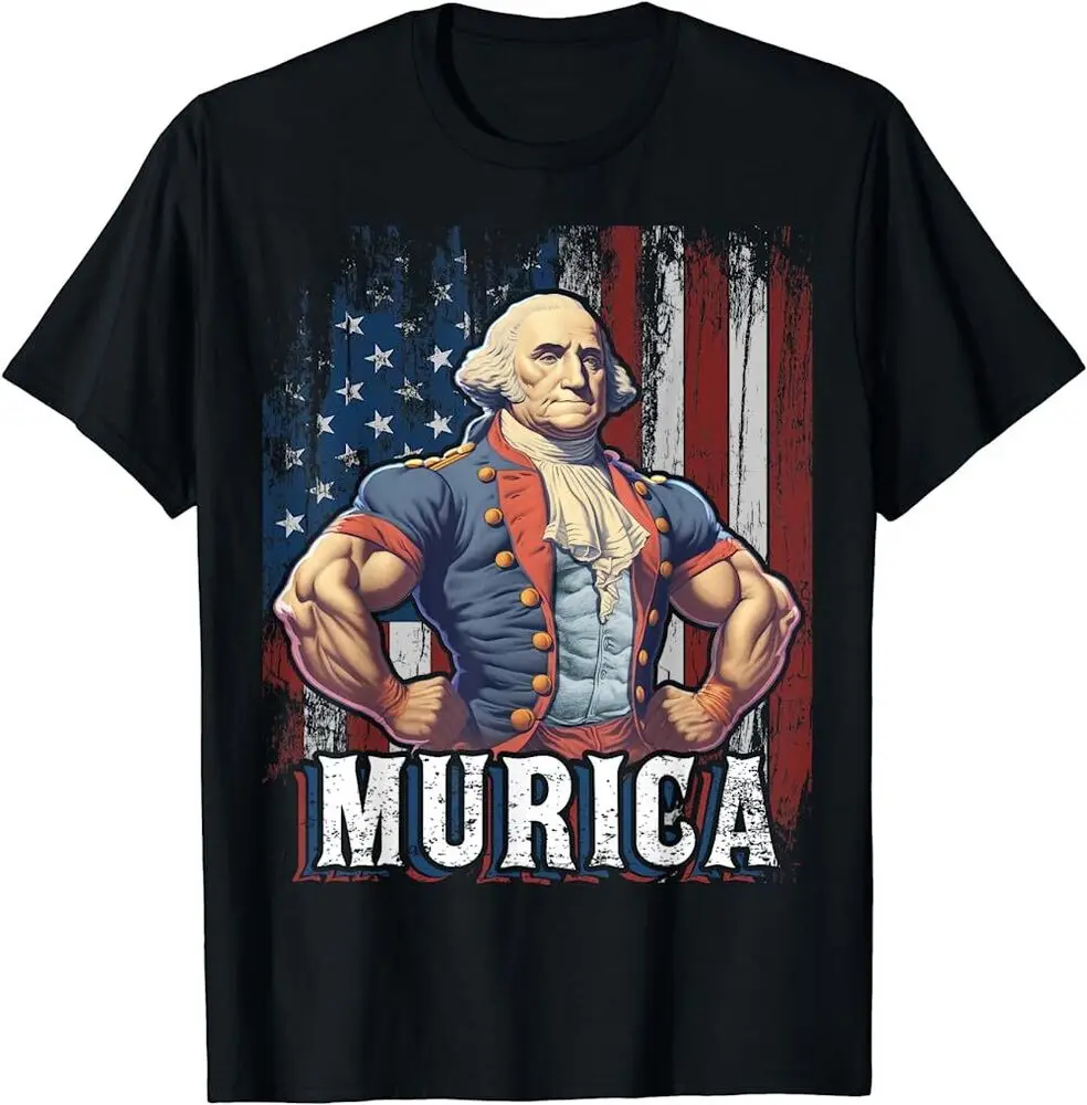 

4th Of July Patriotic Funny George Washington July 4th T-Shirt Anime Graphic T-shirts Y2K Tops Unisex Summer Short Sleeve