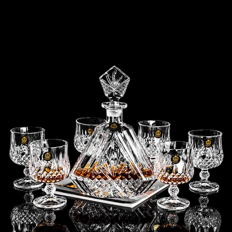 

Czech style crystal glass whisky wine set high-grade foreign wine glasses soft design model room decorations