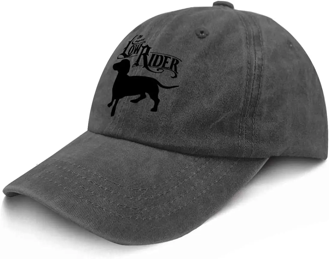 Low Rider Dachshund Dog Dad Hat Vintage Washed Dog Dad Adjustable Dad Hats for Men Cotton Climbing Hats