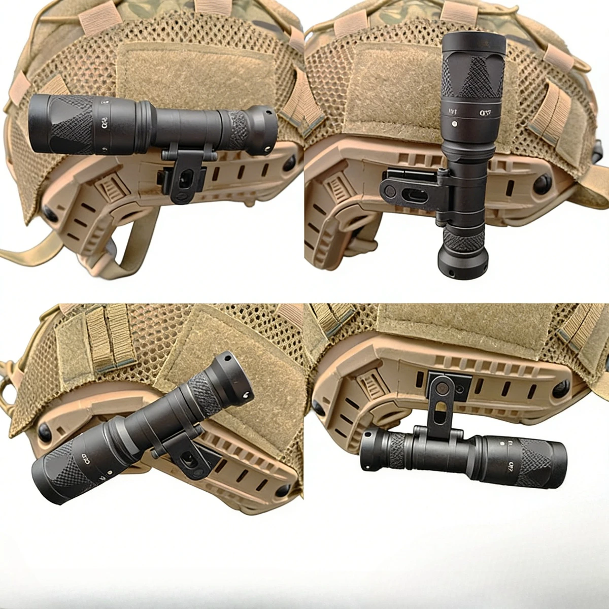 Soporte giratorio casco táctico SS MAX – Picatinny linterna