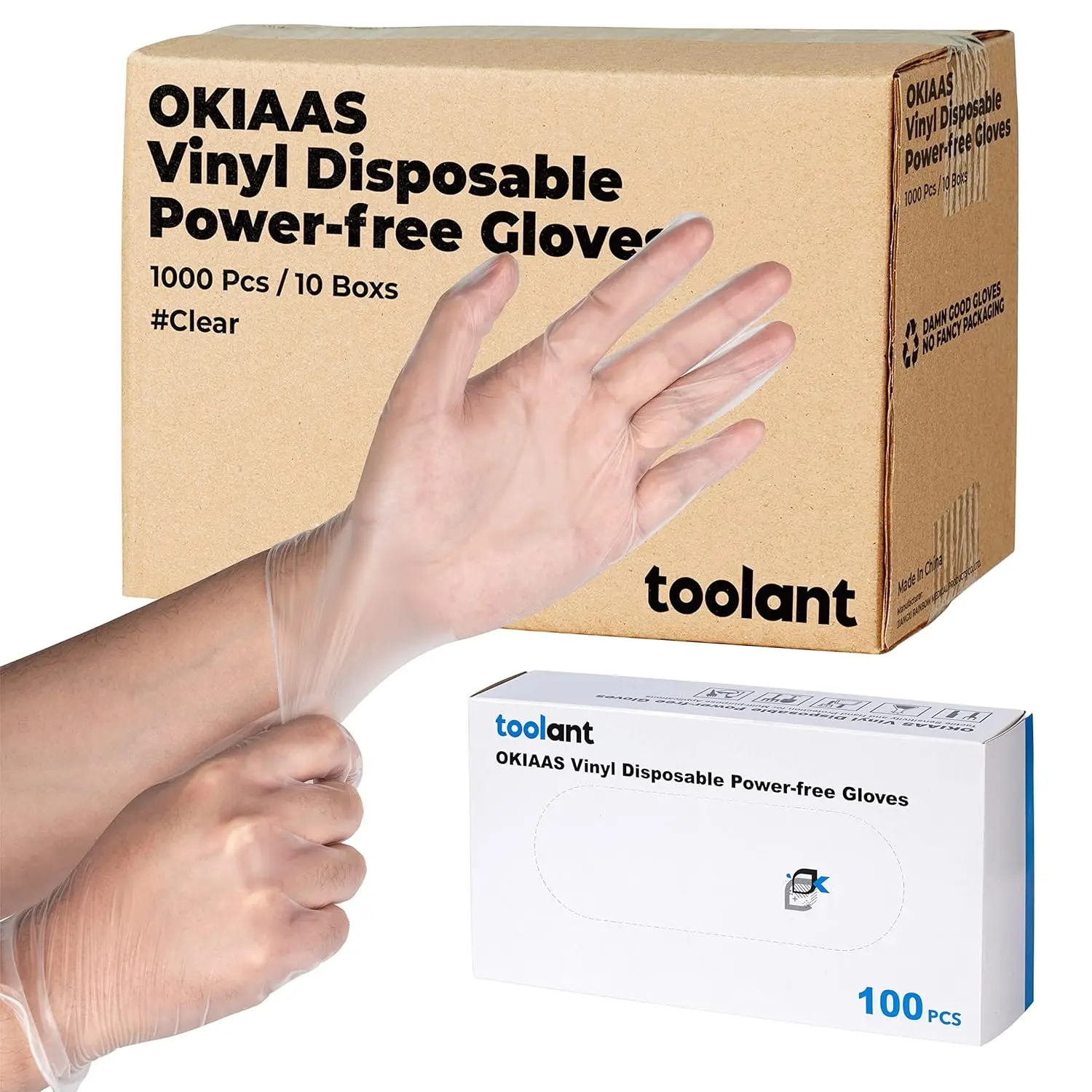 

Disposable Gloves XL, 1000 Pcs Bulk | Latex-Free Vinyl for Food Handling, Lab Work & Household Use
