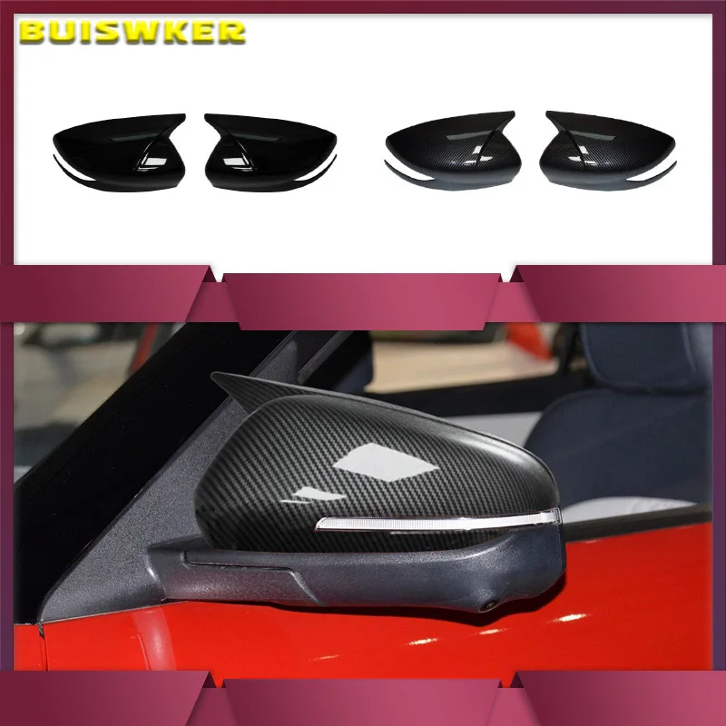 

1 Pair Replacement Carbon Mirror Cover For Hyundai IX25 2020-2023 Glossy Black Side Wing modified Rearview Mirror Caps