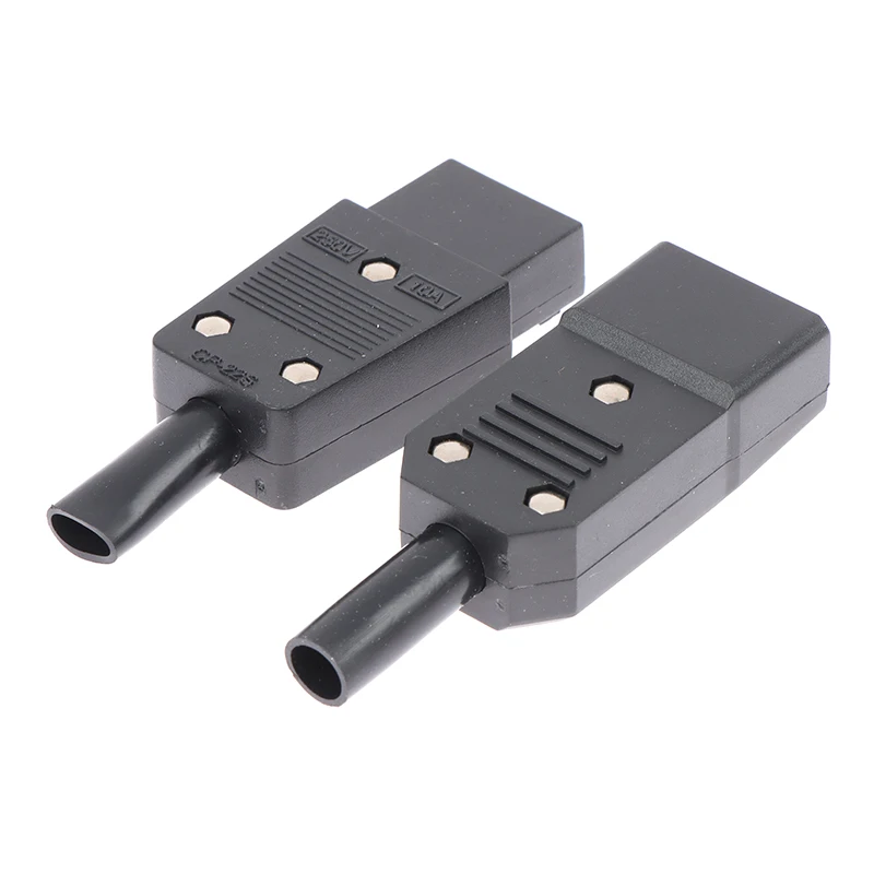 AC 3Pin Socket Straight Cable Plug Connector C13 C14 10A 250V  Female male Plug