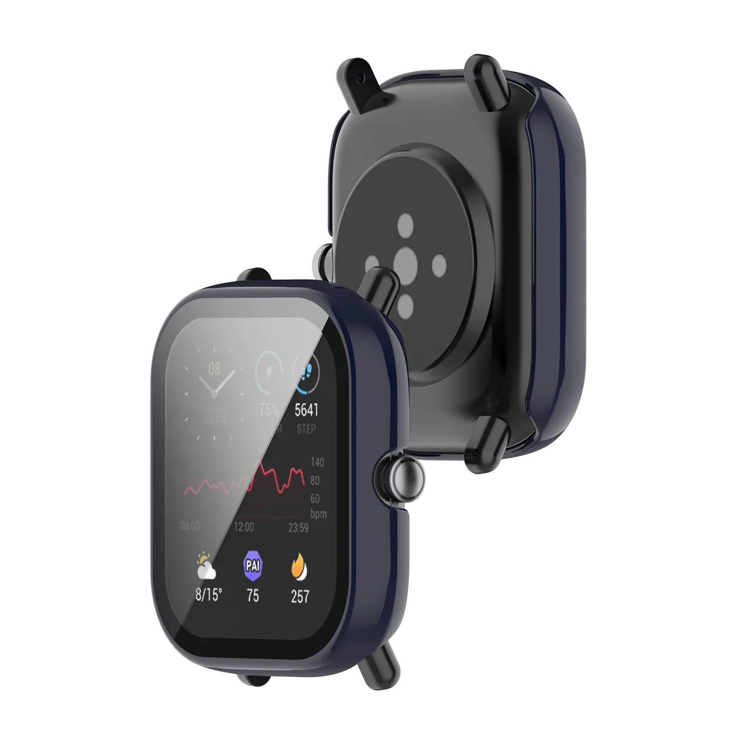 Capa de proteção de tela cheia para xiaomi huami amazfit bip u/u pro/gts 3/gts 2 mini protetor de relógio pc + capa de vidro temperado