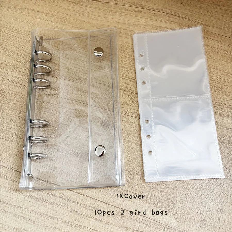 Schmaler A6-Einband für lose Blätter, 10 Stück, 1 Gitter, 2 Gitter, 7,6 cm große Aufbewahrungsbeutel, Postkarten-Ordner zum Sammeln von Büchern – Detail 11