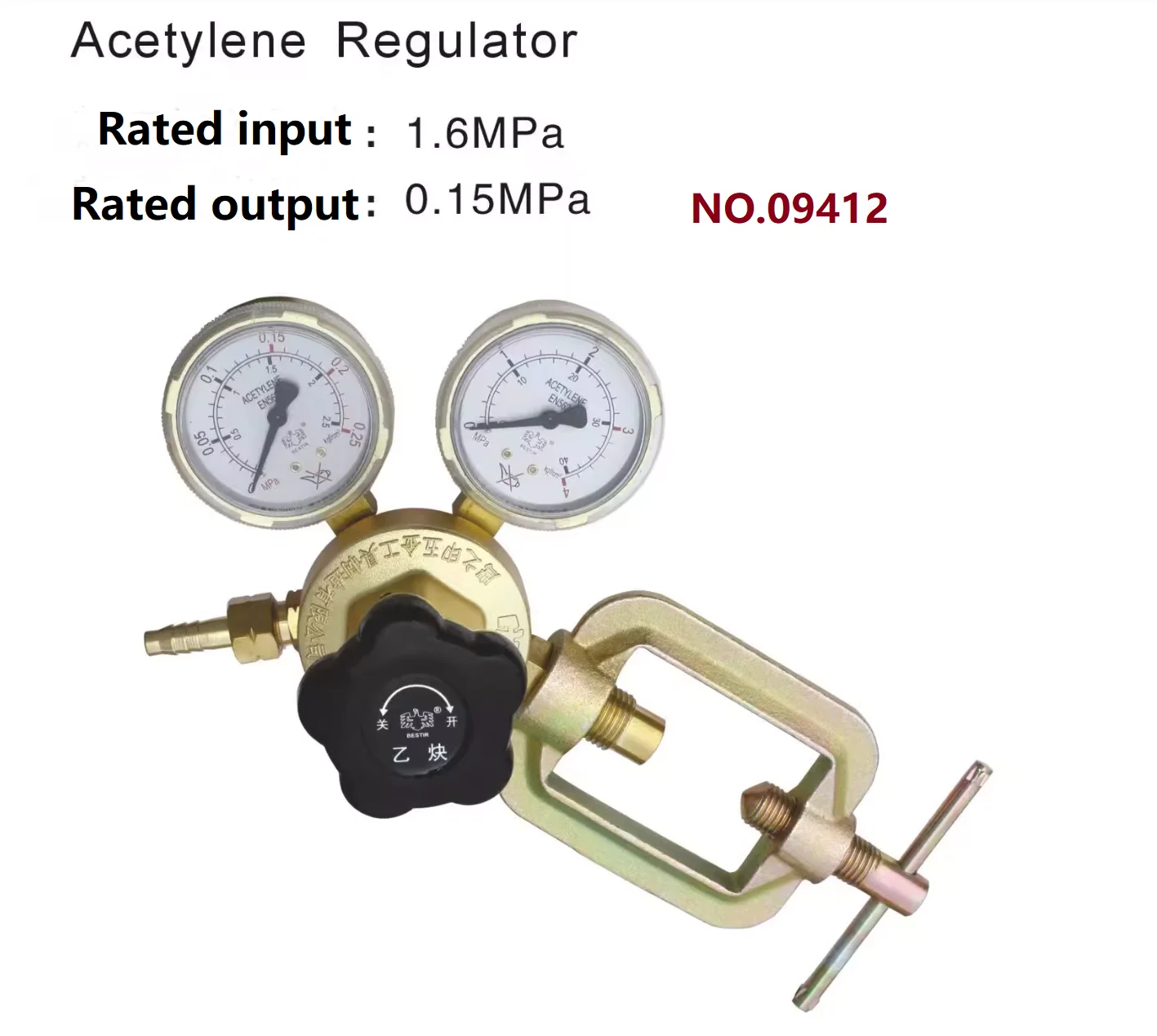 

BESTIR tool Large valve body 1.6MPa 0.15MPa Propane Acetylene Argon Carbon Dioxide Regulator Hydraulic welding tool NO.09423