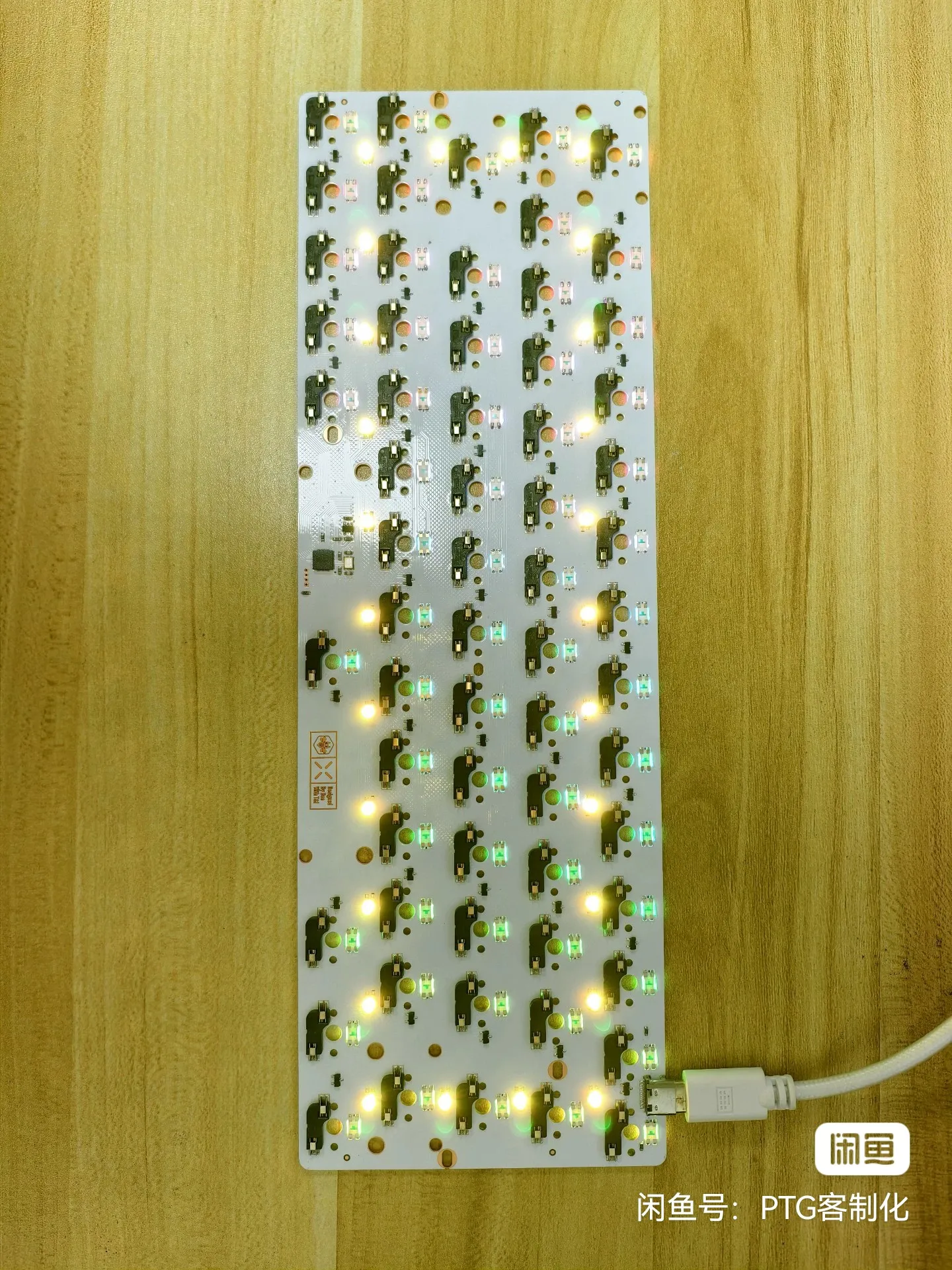 VIA Remap 1.6mm 64 Keys Wired PCB Hotswap RGB with Underglow MX Switch Keyboard Use GH60 Case Compatible