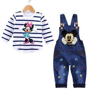 Baby-Baby-Kleidungsset, Mickey Minnie Animierter Cartoon-Kleidung, Langarmhemd-Overall, Jeans, Kind, 0-3 Jahre, Frühling 12 Hauptverkäufe von Mickey Fantasy - №2
