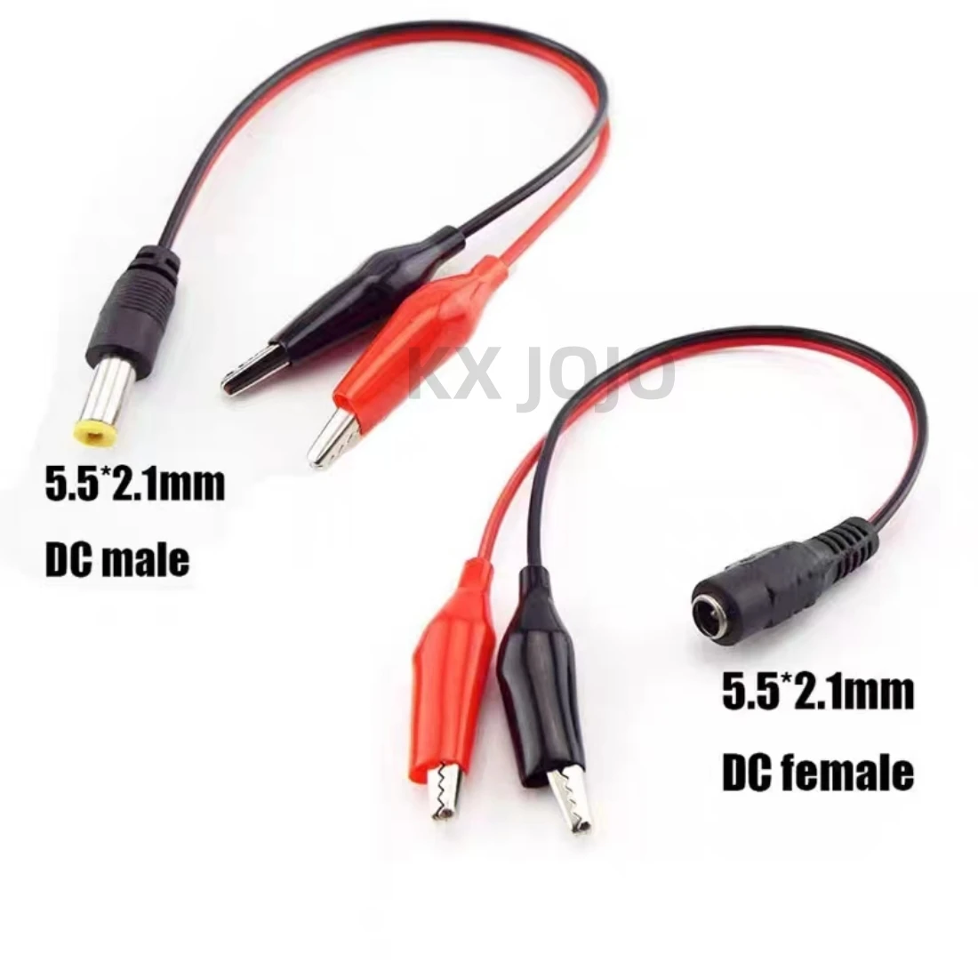 

DC Male Female Jack Connector Alligator Clips 12V Power Cable Crocodile Wire Voltage Length 25cm 1PCS