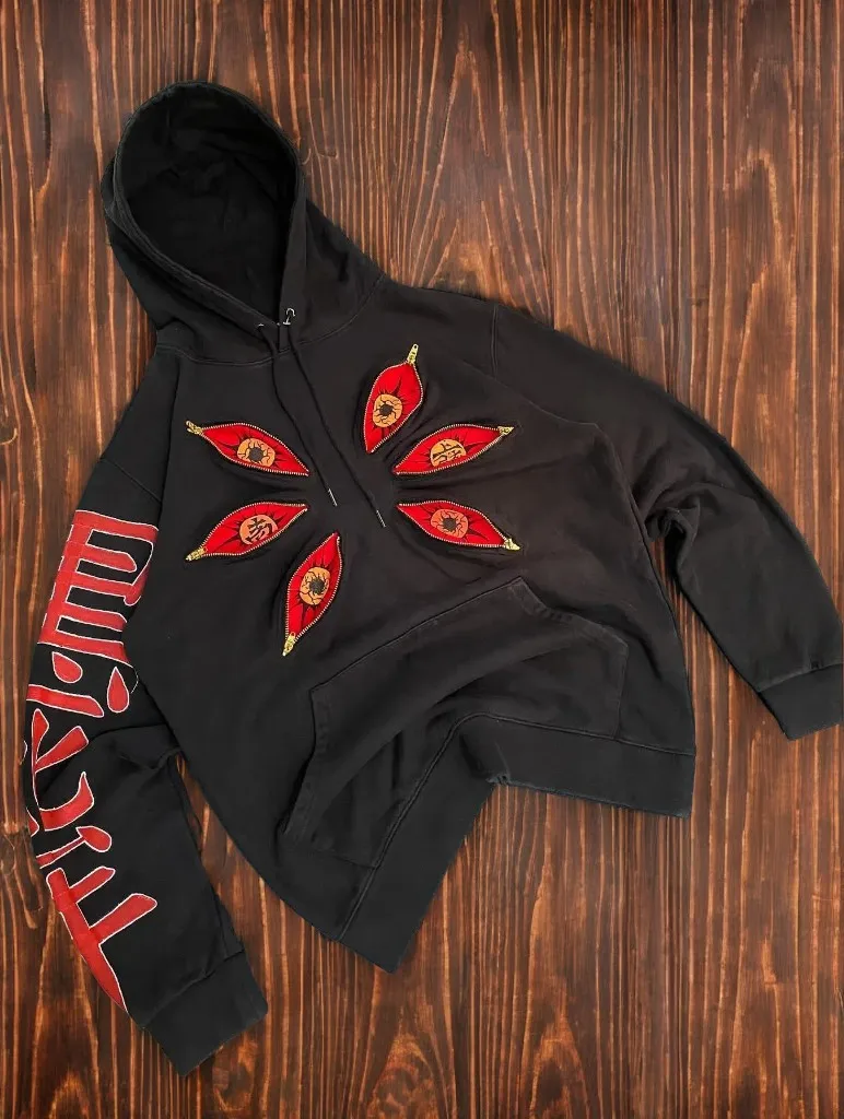 Punk Kokushibo Multi Zipper Cool Design Hoodies Women Sweatshirt Y2k Streetwear Oversized Casual Fashion Couples Anime Hoodie